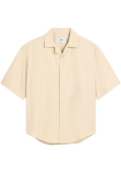 Sesame beige camp-collar shirt Ami Paris - men